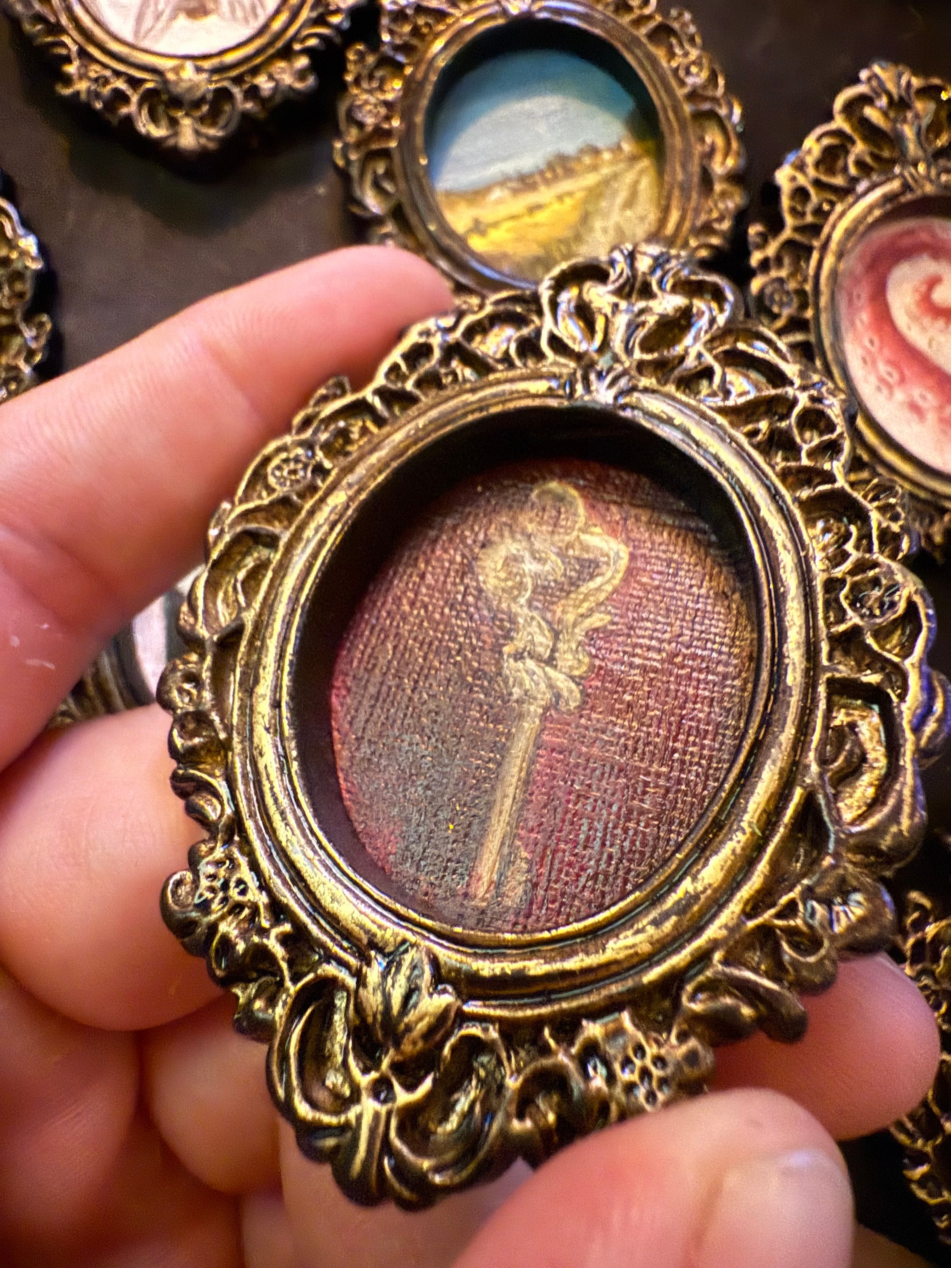 Antique Key Study in Ornate Frame